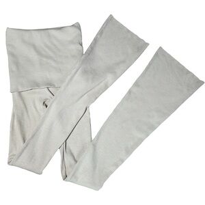 ZARA Cream Fold Over Cotton Yoga Pants Women’s Small NWT Flare